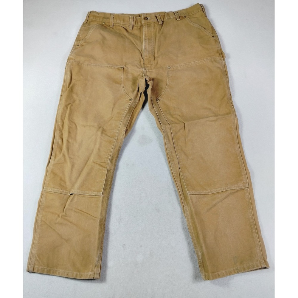 Carhartt Carpenter Pants Mens 44 Brown B01 Relaxed Workwear Double Knee